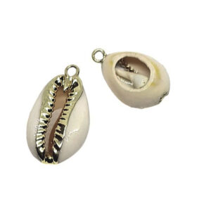 Ciondoli Conchiglie Naturali su Base Oro 26x16mm circa (CHG012-O)