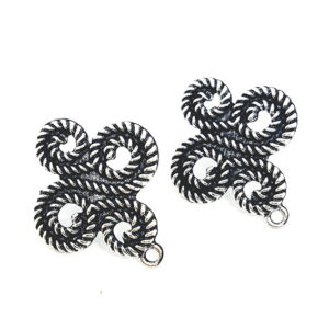 Perni in Zama Incrocio Decorato Silver 27x30mm (132)