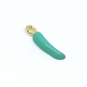 Ciondoli in Ottone Cornetto su base Oro Smaltato Tiffany 9x14mm