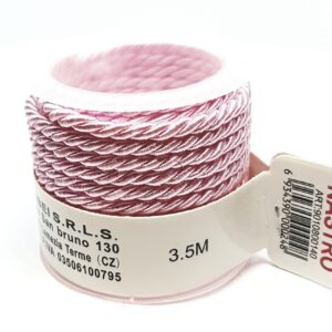 Cordino Intrecciato in Lycra Rosa 4mm