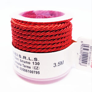 Cordino Intrecciato in Lycra Rosso 4mm