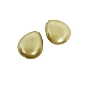 Gocce di Perle di Maiorca Verde 13x15mm Piatte