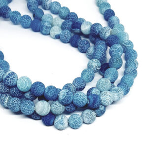 Pietre di Agata Smerigliata Azzurro 8mm (PTAG022-AZ)