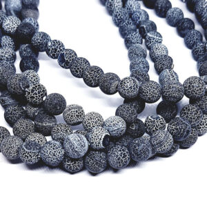 Pietre di Agata Smerigliata Nero 8mm (PTAG022-NR)