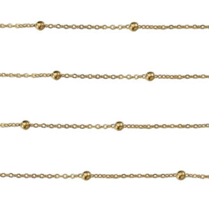 Catena in Acciaio Sottile con Sfere Oro 0,3mm