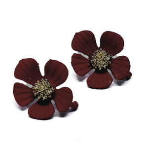 Perni Cromati modello Fiore 17x19mm Bordeaux (MNCM012-BD)