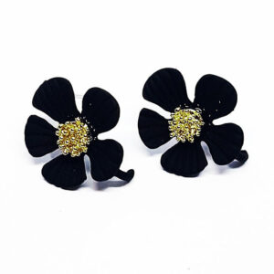 Perni Cromati modello Fiore 17x19mm Nero (MNCM012-NR)