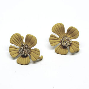Perni Cromati modello Fiore 17x19mm Senape (MNCM012-SP)