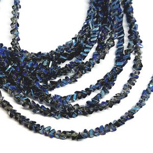 Chips in Vetro Blu Navy Crystal Fluo AB 3x4mm