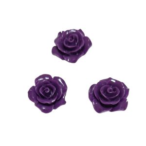 Componenti in Resina Roselline Viola 15mm