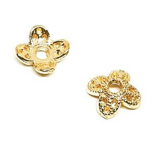 Copri Perle in Ottone Fiore Oro 6,5mm (CPOT028-O)