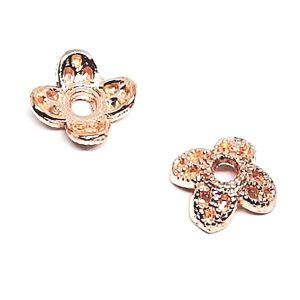 Copri Perle in Ottone Fiore Oro Rosa 6,5mm (CPOT028-R)
