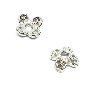 Copri Perle in Ottone Fiore Silver 6,5mm (CPOT028-S)