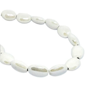 Pietre in Ceramica Piatta Bianca 10x14mm (PTCR074-BN)