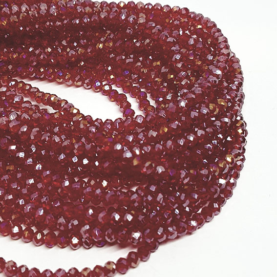 Cipollotti in Vetro Rosso Crystal AB 3X4mm (CPL028AB)