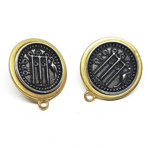Perni in Zama Mito Antica Moneta Magna Grecia Silver con Bordo Oro 23mm