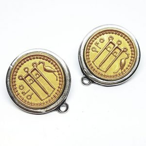 Perni in Zama Mito Antica Moneta Magna Grecia Oro con Bordo Silver 23mm