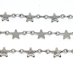 Catena in Acciaio con Stelline Bombate Silver da 6mm (CTAC055-S)