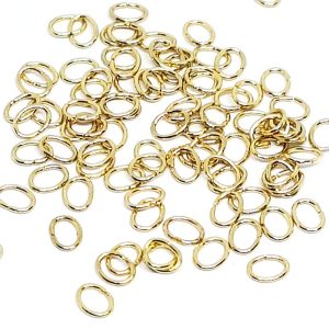 Anelli di Salto Apribili in Acciaio Ovali Oro 3x4mm