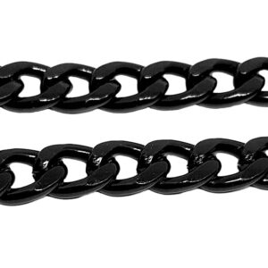 Catena in Alluminio Nera Groumette Piatta 6x9mm (CTAL054-6)