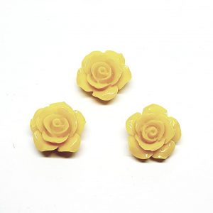 Componenti in Resina Roselline Giallo 15mm