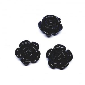 Componenti in Resina Roselline Nero 15mm