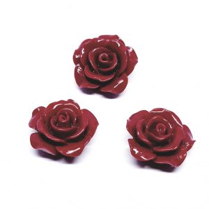 Componenti in Resina Roselline Rosso 15mm