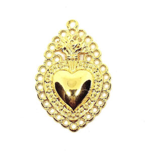 Ciondoli in Zama Cuore Sacro Oro 29x40mm Galvanizzato