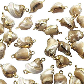 Distanziatori in Ottone con Pietra in Conchiglia Naturale 18x20mm