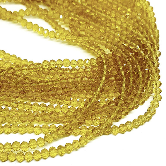 Cipollotti in Vetro Topazio Crystal 2x3mm