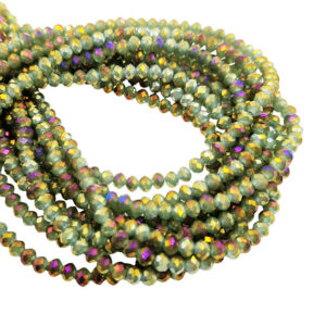 Cipollotti in Vetro Verde e Viola Rainbow AB 3x4mm (CPL164)