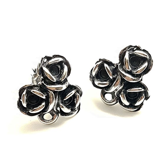 Perni in Zama Tre Roselline 16x18mm Silver (153)