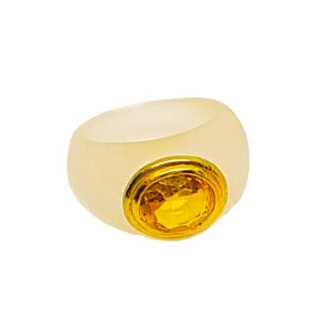 Anello in Cristallo di Rocca con Pietra Citrino