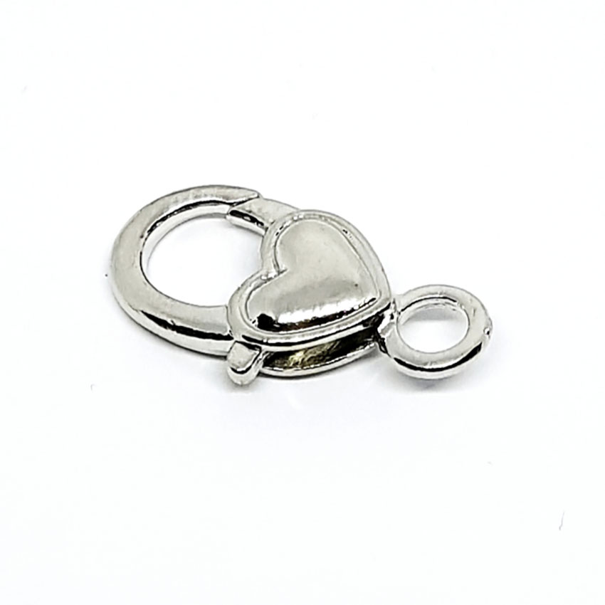Chiusure in Metallo Moschettone con Cuore 12x26mm - immagine 3