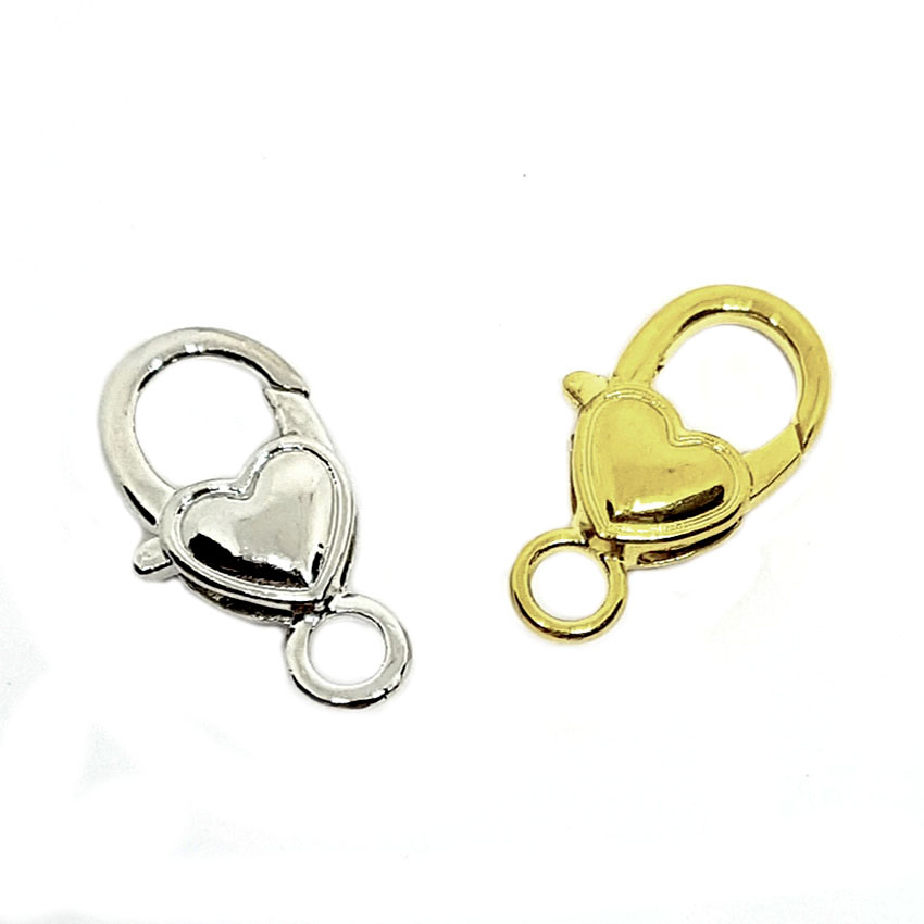 Chiusure in Metallo Moschettone con Cuore 12x26mm