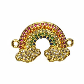 Distanziatori Arcobaleno in Ottone con Zirconi 15x25mm