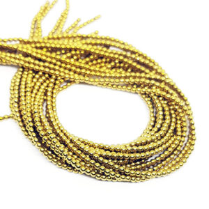 Filo di Ematite Sfere Oro 2mm
