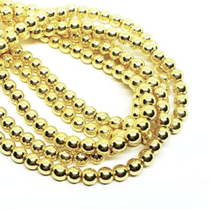 Filo di Ematite Tonda Liscia Oro 4mm (EMFL025-O)