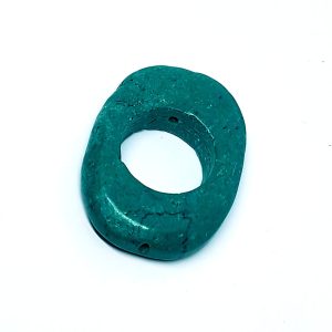 Pietre in Pasta di Turchese con foro Centrale Stile Grezzo 30x40mm