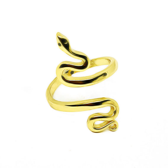 Anelli in Acciaio Modello Serpente in Oro Regolabile (ANAC039)