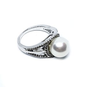 Anelli in Rame Con Strass e Perla di Maiorca 10mm