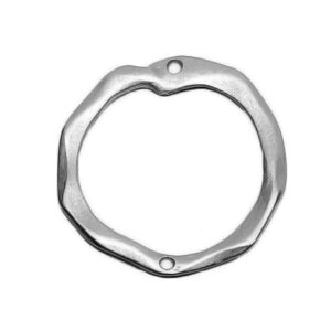 Distanziatori in Zama Tondo 34mm Silver con Doppio Foro (DSZM159-S)