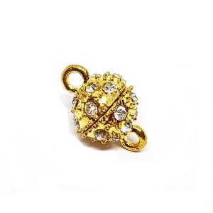 Chiusure Calamita in Ottone con Strass Oro 8mm