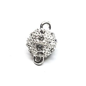 Chiusure Calamita in Ottone con Strass Silver 10mm