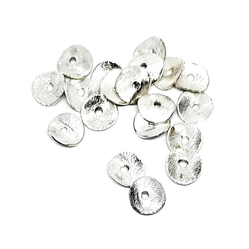 Copri Perle in Ottone Silver 8mm Irregolari (CPOT037)