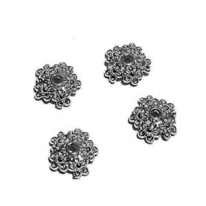 Copri Perle in Metallo Fiorellini Silver 10mm (CPMT031-S)