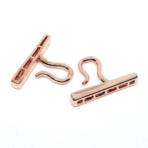 Chiusure in Ottone Colore Oro Rosa Barretta 20x25mm (CHOT053-R)
