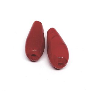 Pietre in Vetro Rosso Striata 10x20mm circa