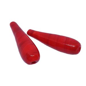 Pietre in Vetro Rosso Striata 12x43mm circa