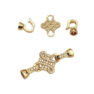 Chiusure in Ottone Colore Oro con Zirconi 16x38mm (CHSOT061-O)